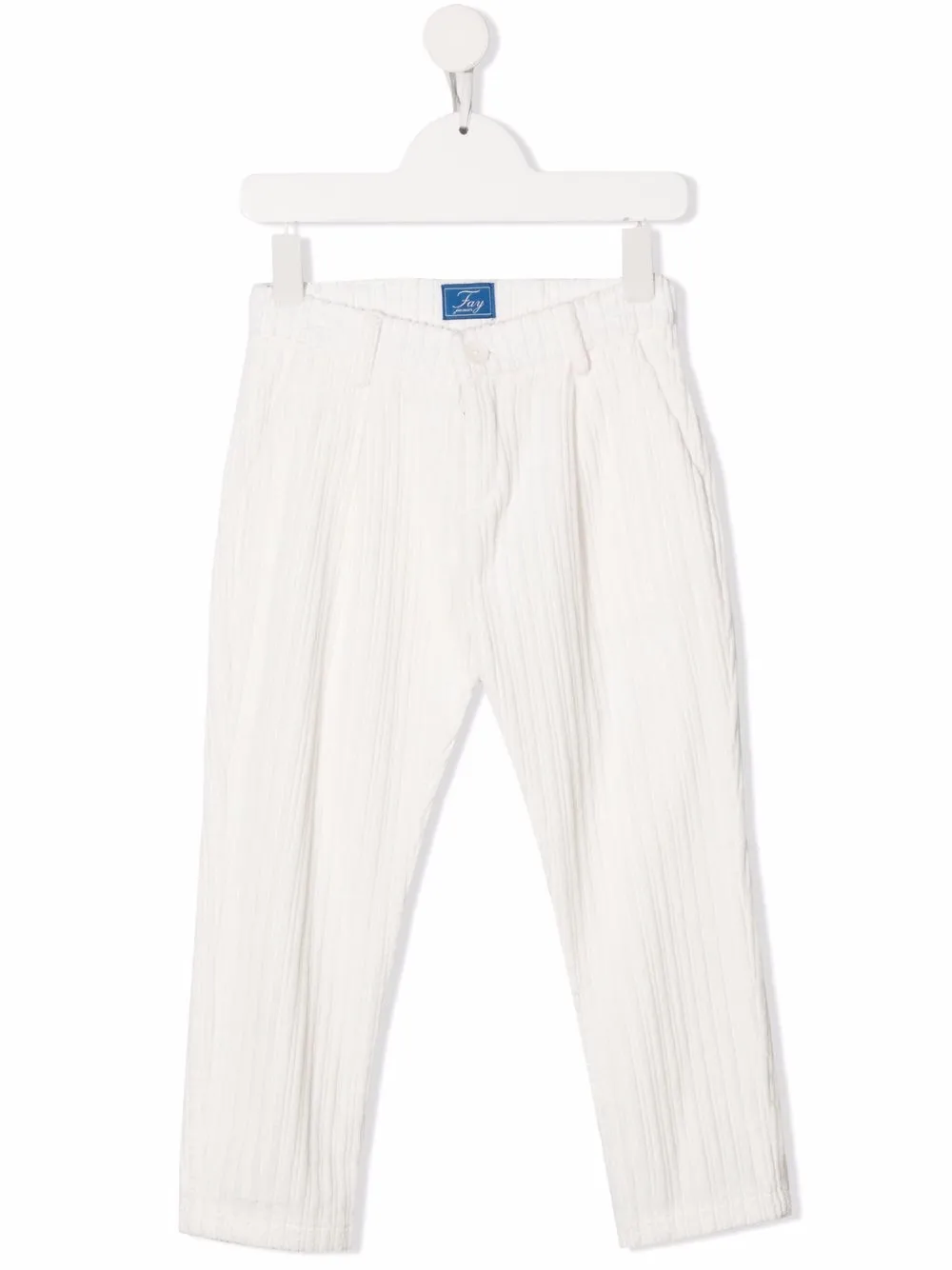

Fay Kids pantalones rectos con parche del logo - Blanco
