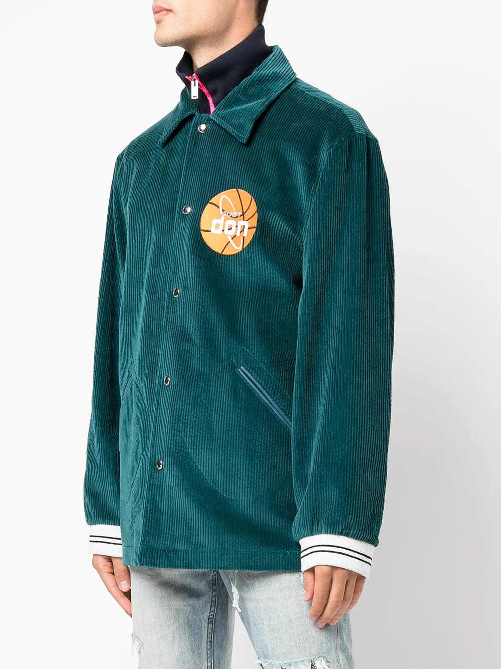 Shop Just Don Basketball Corduroy Jacket In Grün