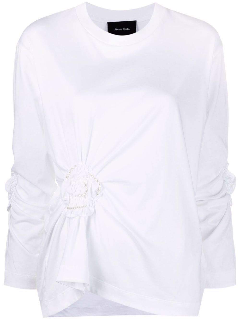 

Simone Rocha top con apliques - Blanco