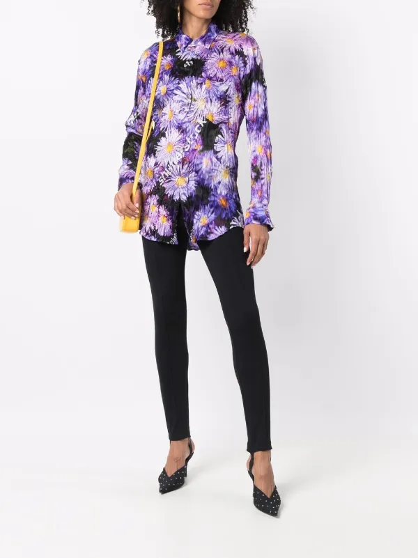 Balenciaga floral-print Crinkled Shirt 