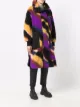 Stella McCartney Luna faux-shearling logo-plaque coat