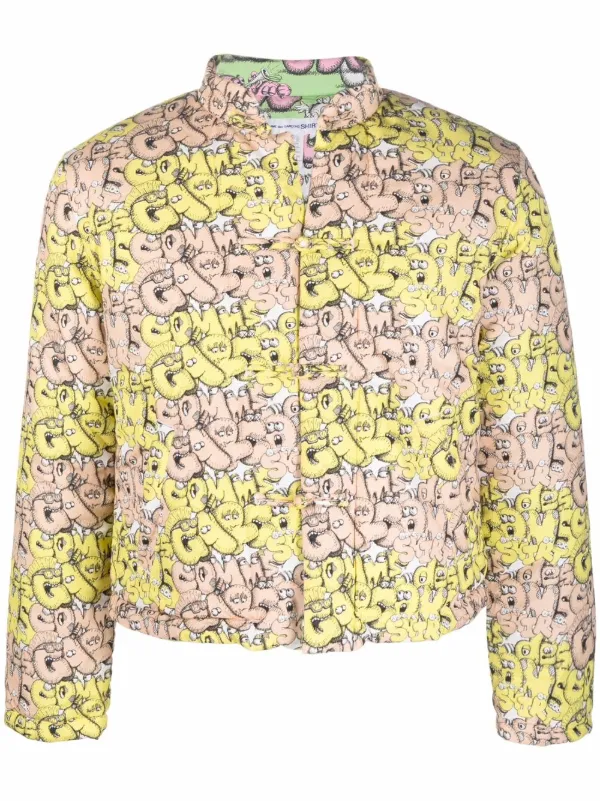 Comme Des Garçons Shirt Jaqueta Matelassê Com Estampa De Logo