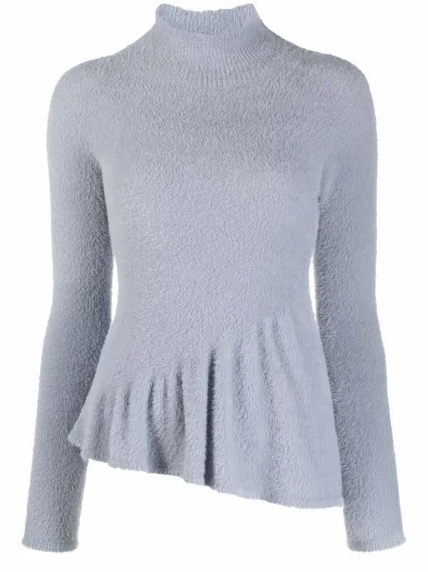 grey ruffle hem jumper