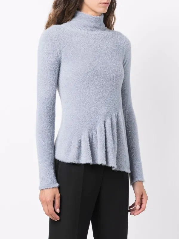 grey ruffle hem jumper