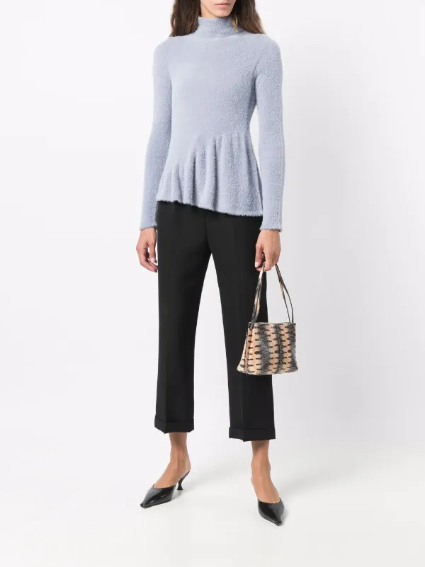 grey ruffle hem jumper