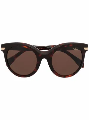 Prada Eyewear トータスシェル キャットアイ サングラス | ブラウン