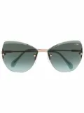 Cazal frameless cat-eye sunglasses - Green