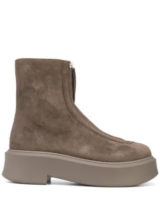 zip up suede boots