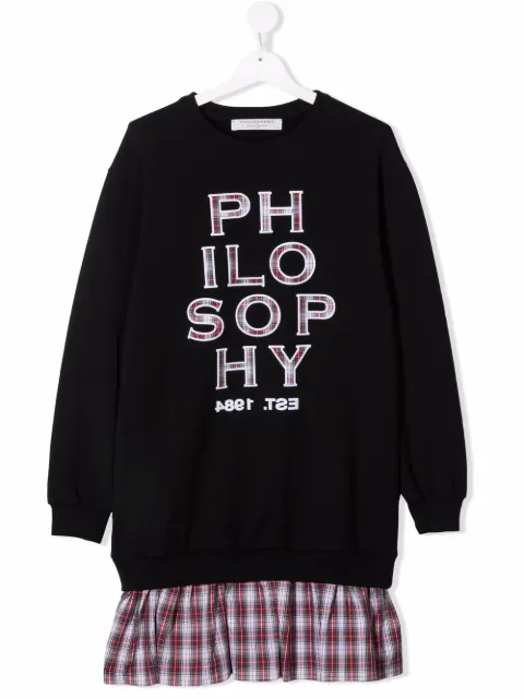 Philosophy Di Lorenzo Serafini Kids TEEN logo-print ruffle-trim dress