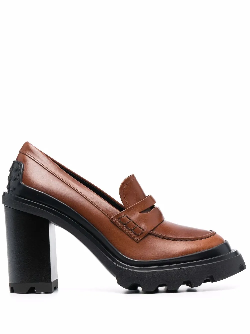 Image 1 of Tod's high-heel penny loafer pumps