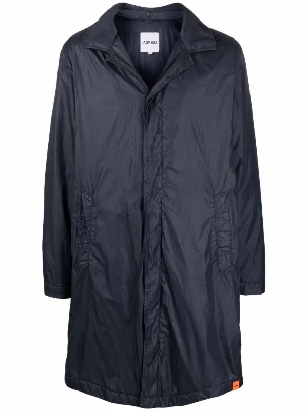 ASPESI Hooded Parka Coat in Blue