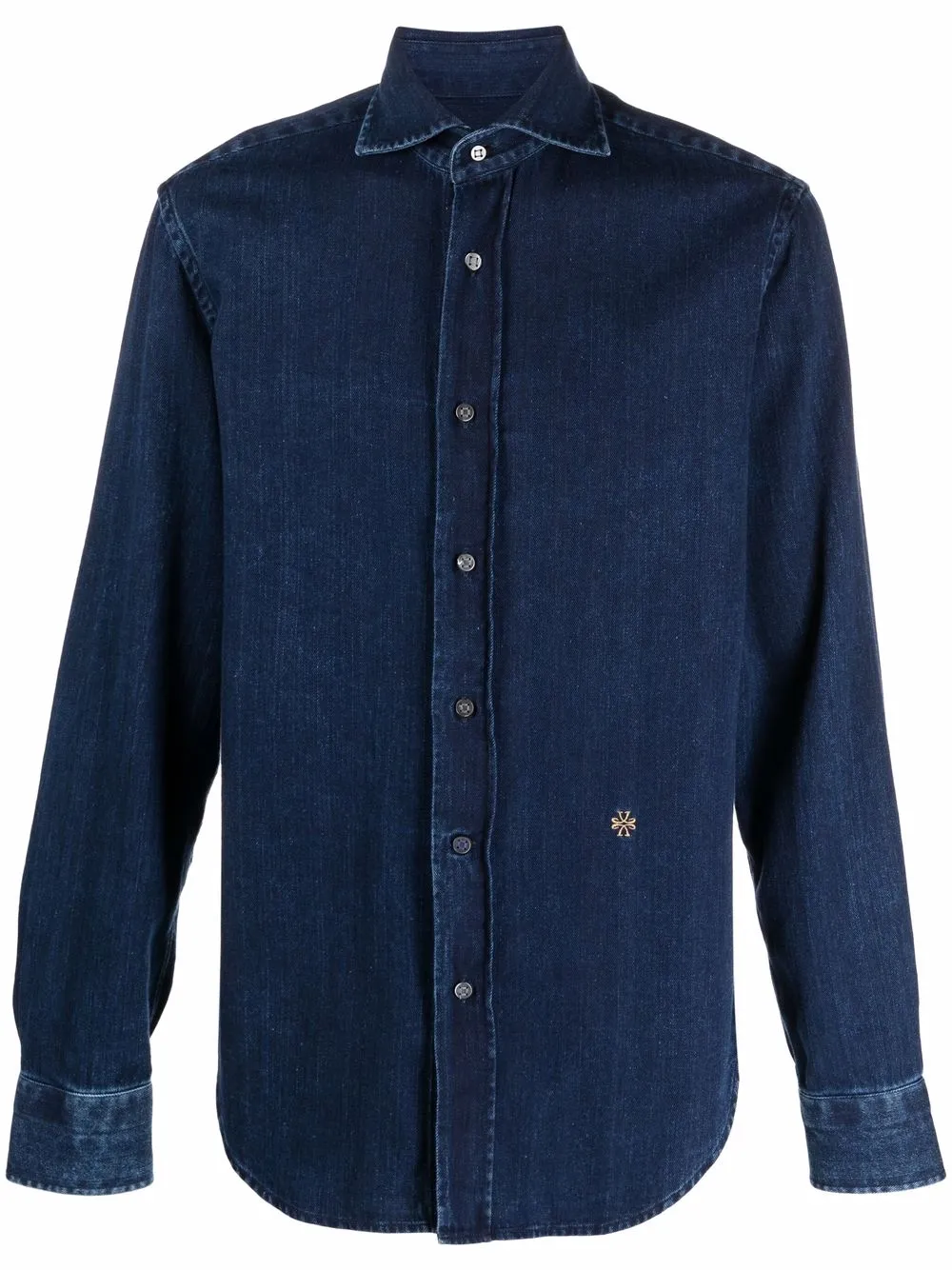Blu Farfetch Abbigliamento Camicie Camicie denim Camicia denim con effetto schiarito 