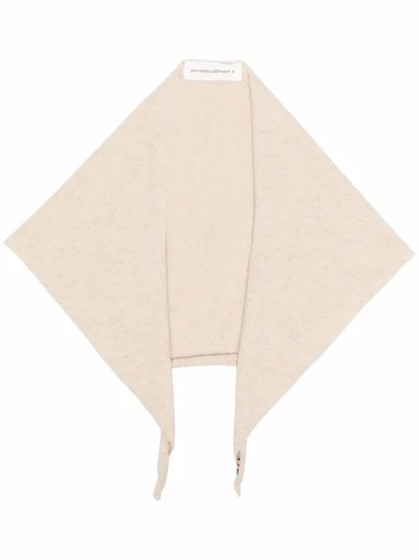 Extreme Cashmere Roll-neck Knitted Scarf in Neutrals