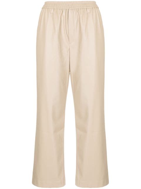 Goen.J faux-leather straight trousers