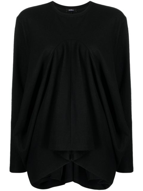 Goen.J structured draped jersey top