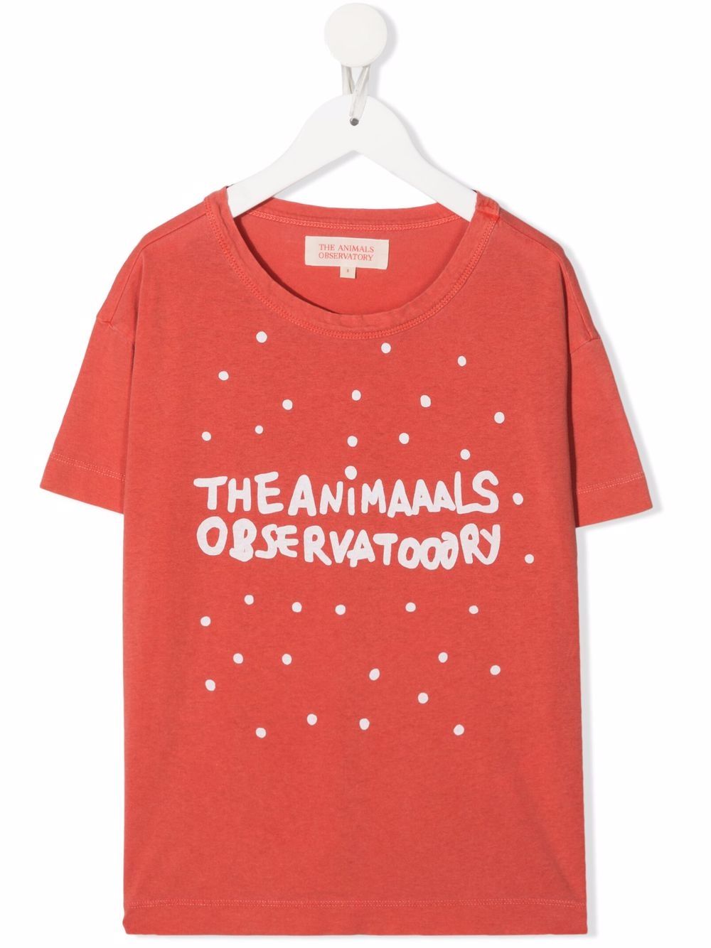 The Animals Observatory Logo-print Polka Dot T-shirt In 橘色