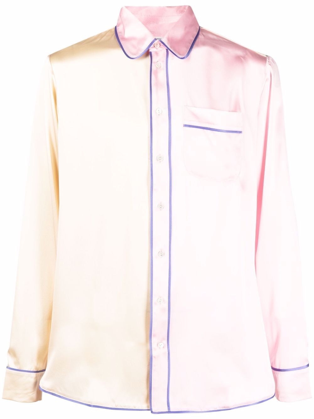 

Pierre-Louis Mascia two-tone pyjama shirt - Neutrals