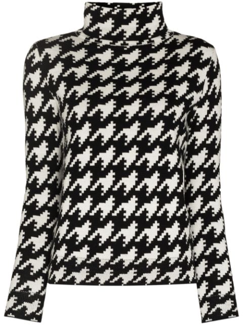 Perfect Moment houndstooth pattern turtleneck jumper