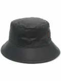 Barbour waxed logo-patch bucket hat - Black