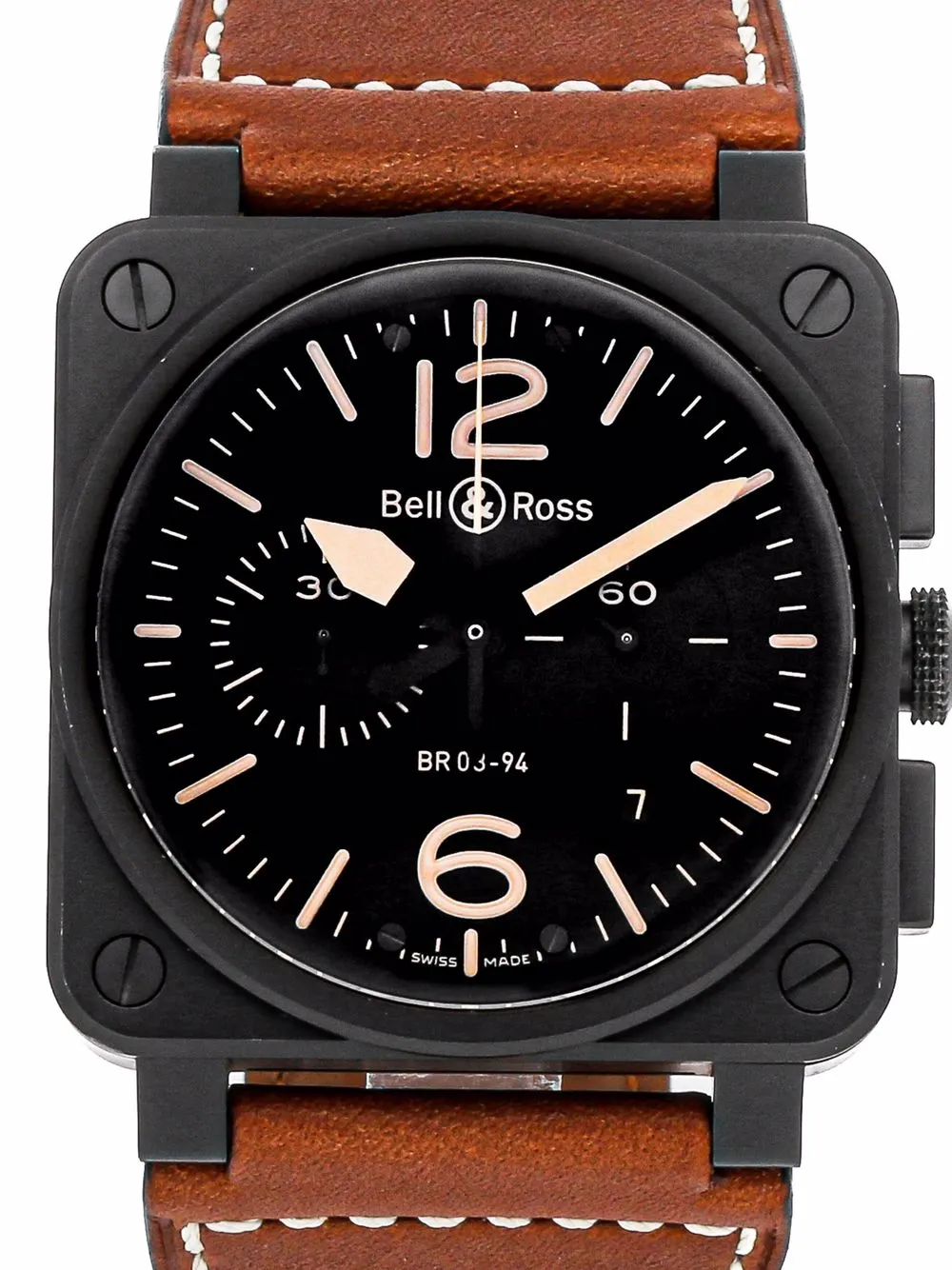 фото Bell & ross наручные часы br-03 heritage chronograph pre-owned 42 мм 2011-го года