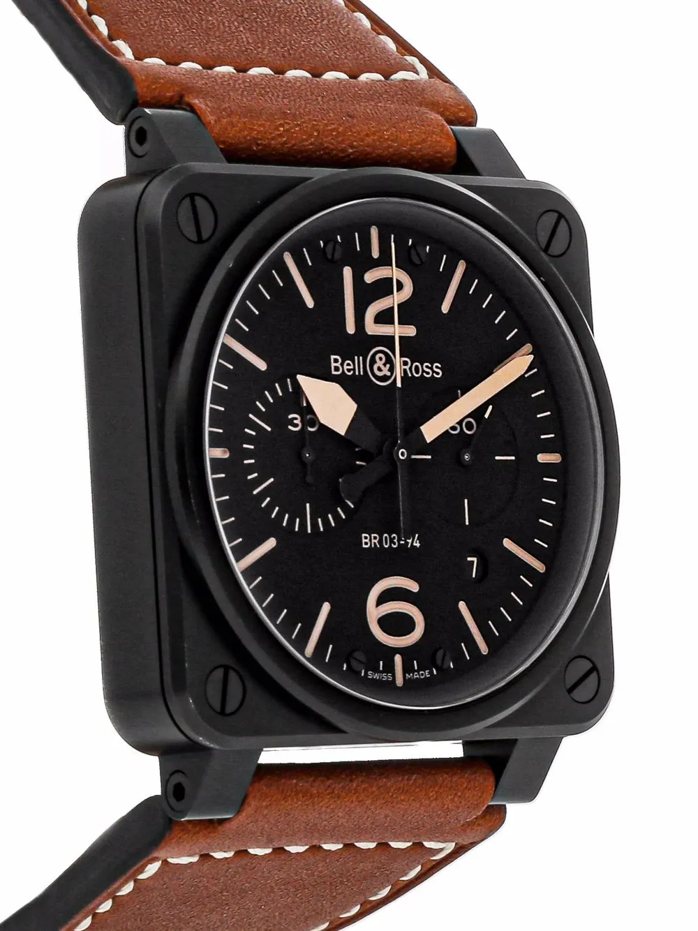 фото Bell & ross наручные часы br-03 heritage chronograph pre-owned 42 мм 2011-го года