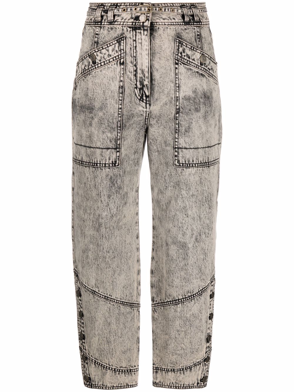 Ulla Johnson Cropped Belted High-rise Tapered Jeans In Moondust | ModeSens