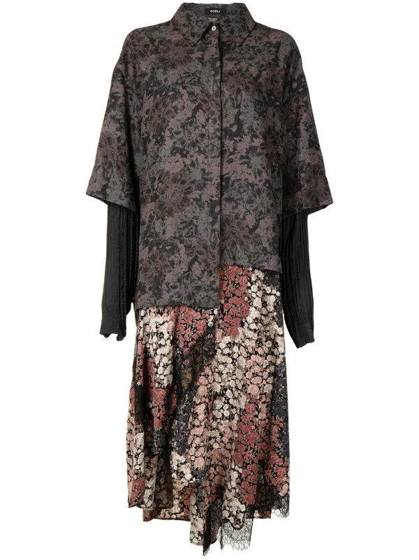 Goen.J floral-print Layered Dress | Grey | FARFETCH AO
