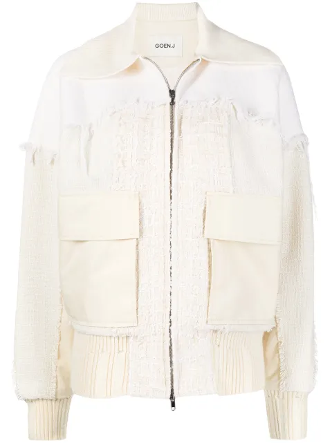 Goen.J frayed-detail bomber jacket