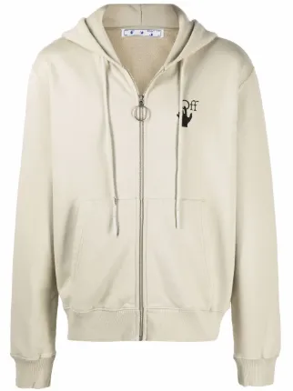 Off-White Bubble Arrow-logo Slim zip-front Hoodie - Farfetch