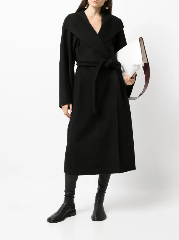 tie waist wool wrap coat