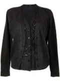 Goen.J lace panel layered cardigan - Grey