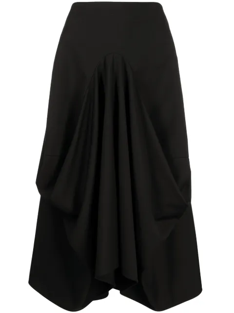 Goen.J structured draping midi skirt