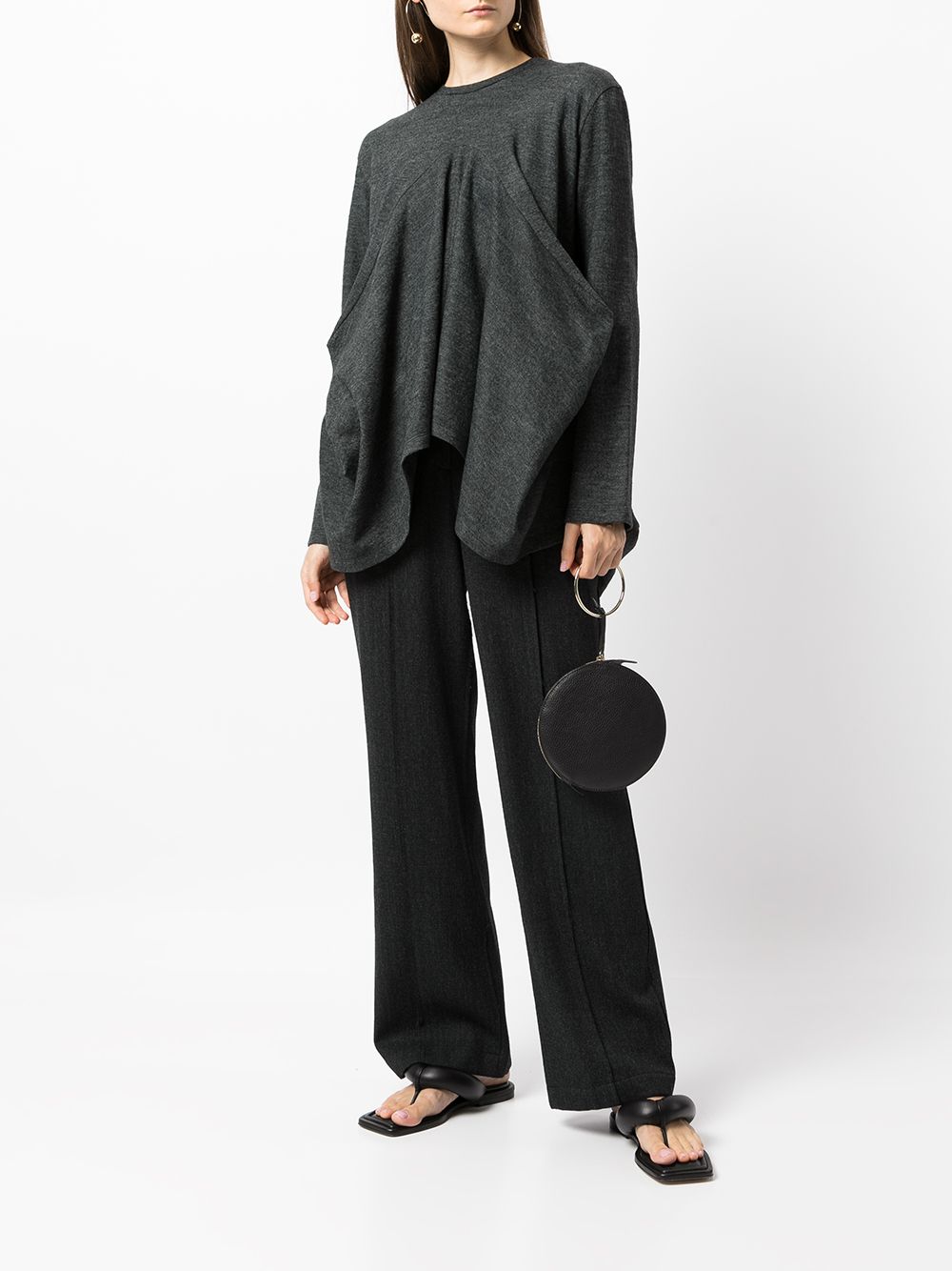 Shop Goen J High Waisted Tailored Trousers In 灰色