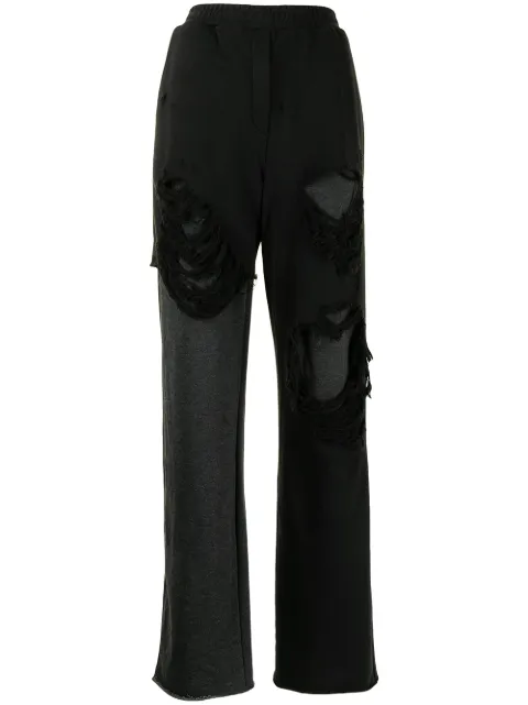 Goen.J distressed layered wide leg trousers