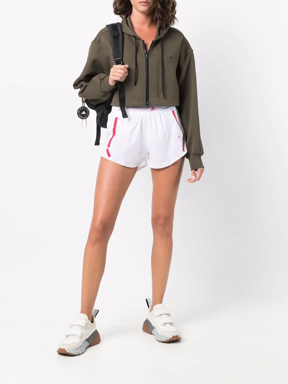 Image 2 of adidas by Stella McCartney cropped zip-fastening hoodie