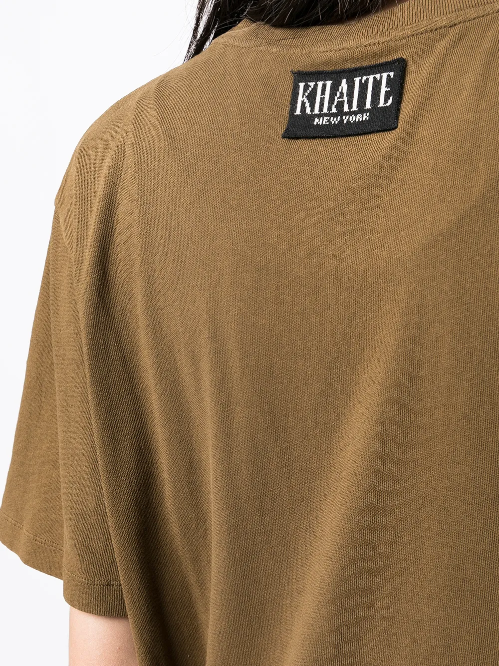 Shop Khaite Mae Cotton T-shirt In Brown