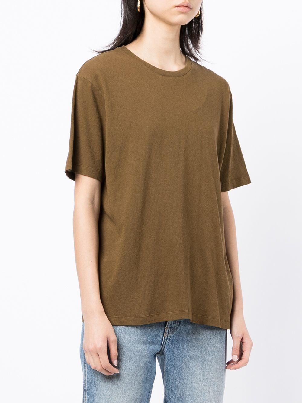 Shop Khaite Mae Cotton T-shirt In Brown