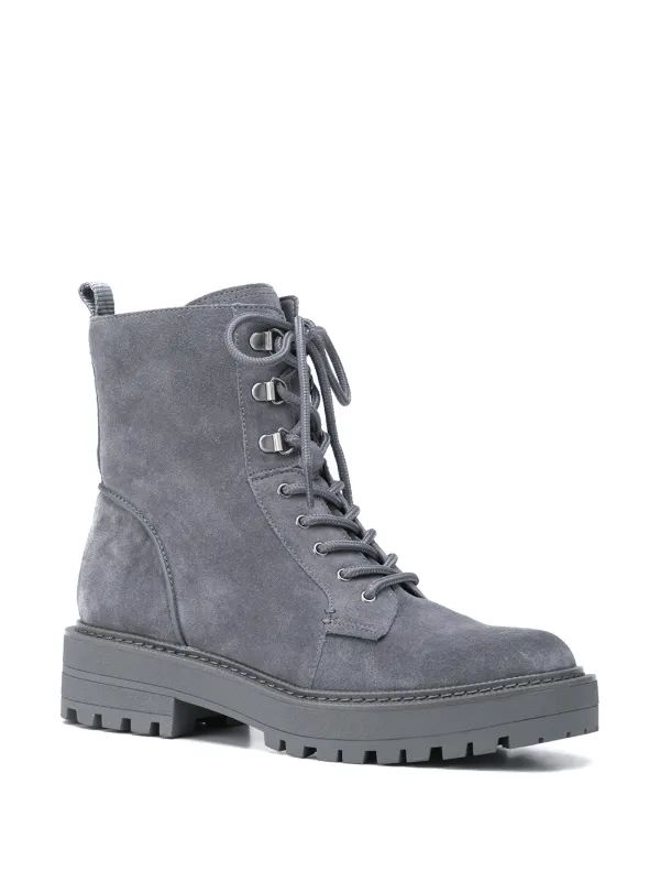 grey suede combat boots