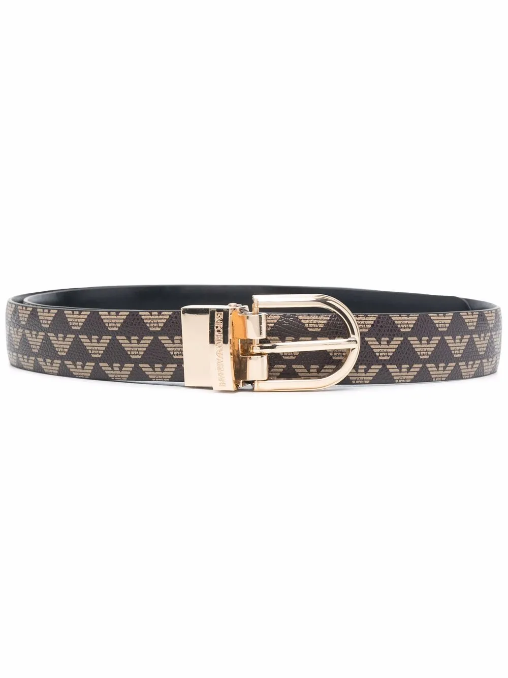 

Emporio Armani logo print belt - Brown