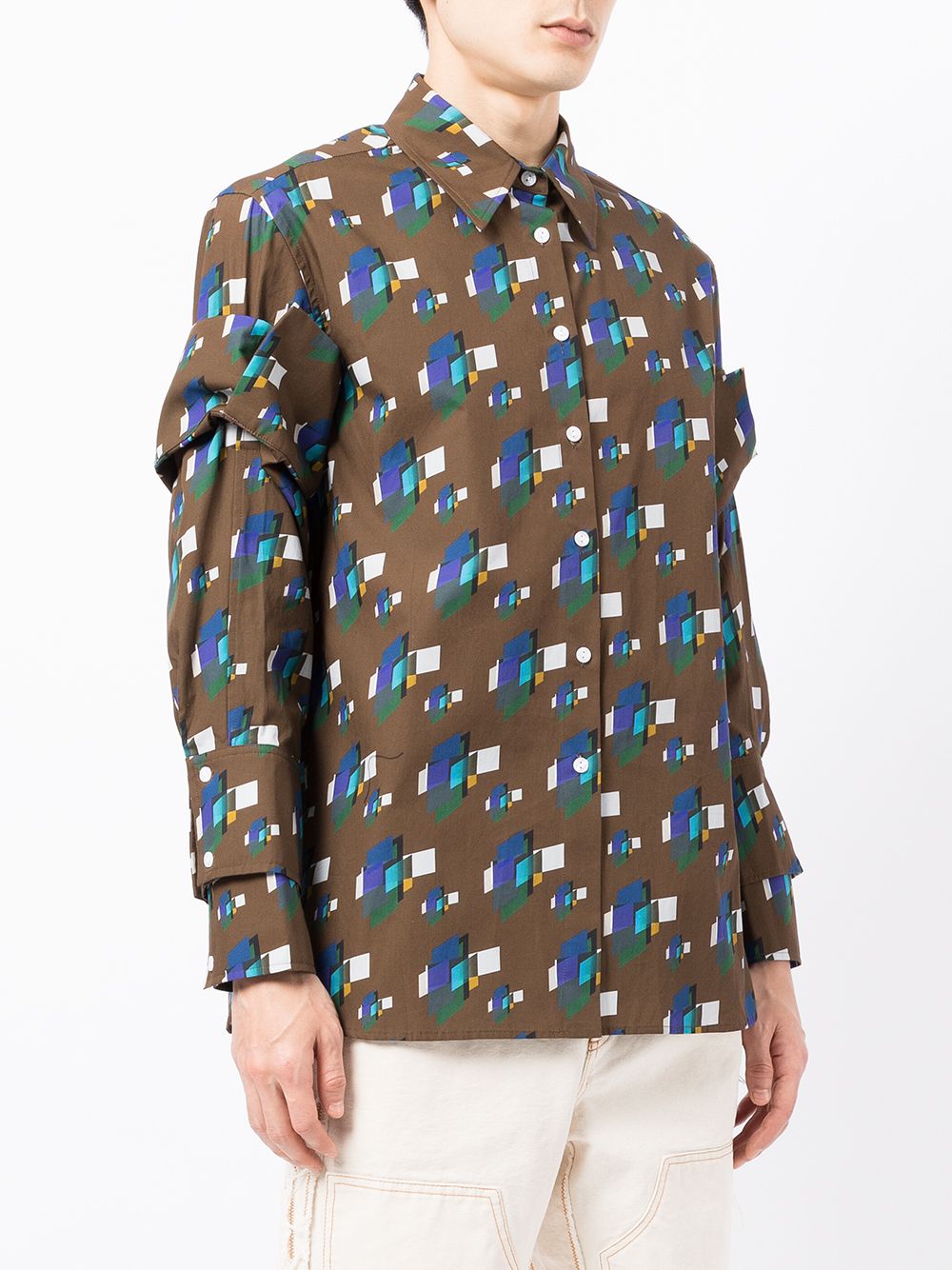 фото Delada geometric-print shirt