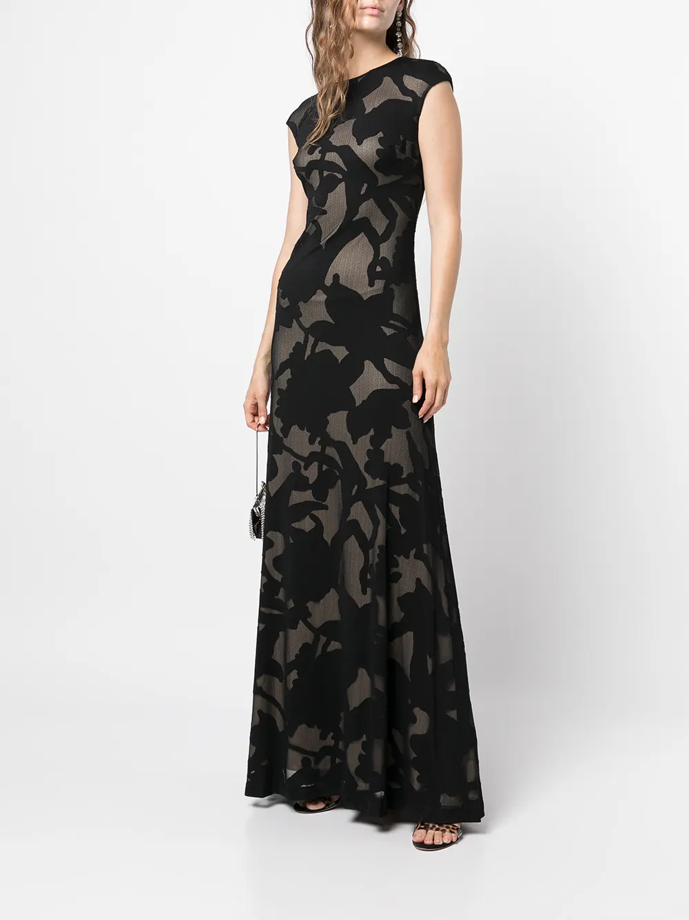 фото Halston heritage вечернее платье с абстрактным принтом