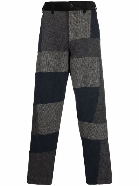 Comme Des Garçons Shirt contrast patchwork straight-leg trousers 