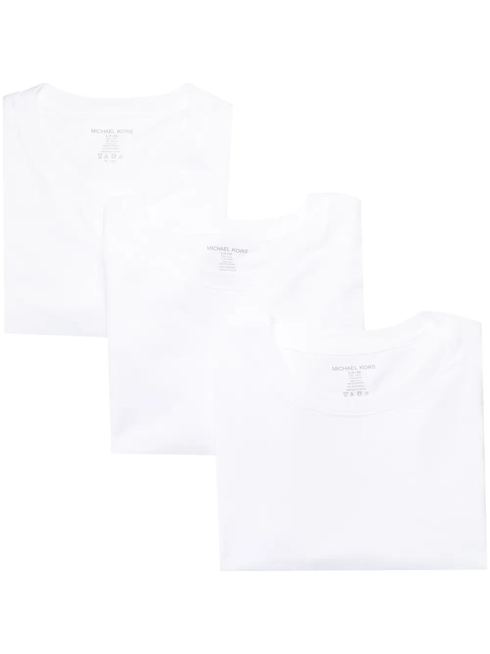 

Michael Kors pack de tres playeras con cuello redondo - Blanco