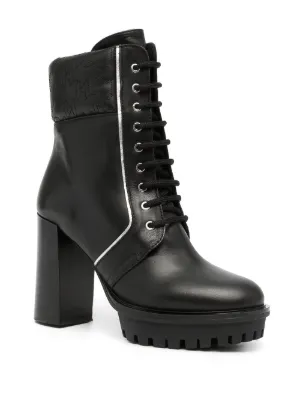 KARL LAGERFELD ロゴ ディテール アンクルブーツ Karl Lagerfeld ロゴ アンクルブーツ | ブラック | FARFETCH JP