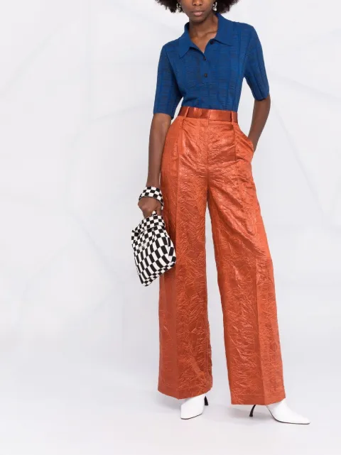 MSGM wide-leg Crinkled Trousers - Farfetch