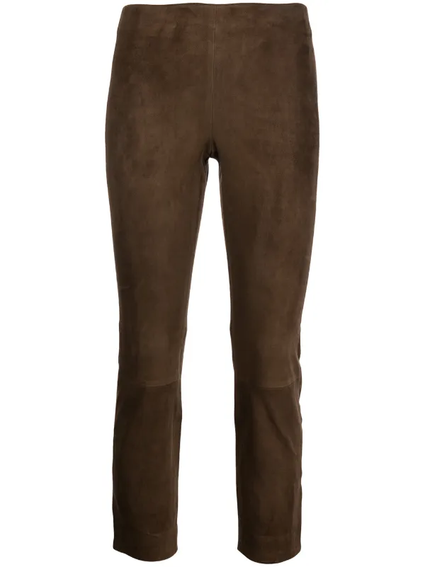 Vince Suede split-hem Cropped Trousers 