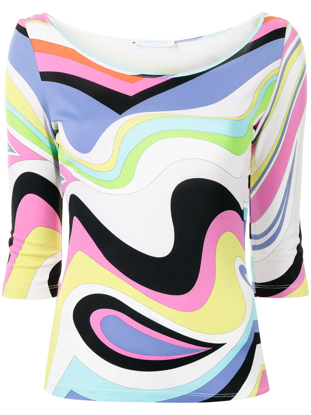

PUCCI Pre-Owned top con mangas tres cuartos - Blanco