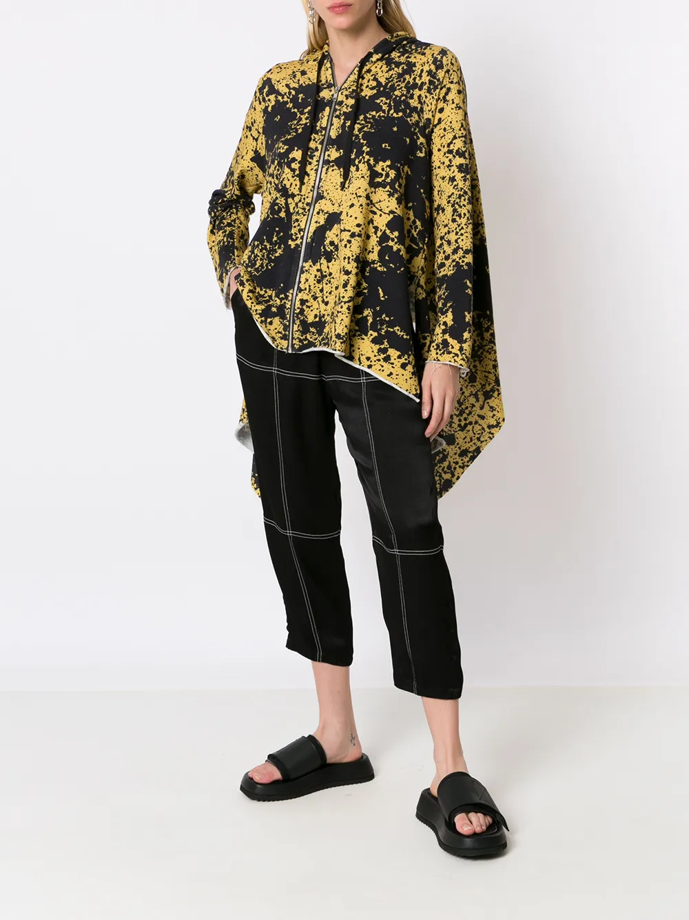Uma | Raquel Davidowicz Hoodie met asymmetrische afwerking - Geel