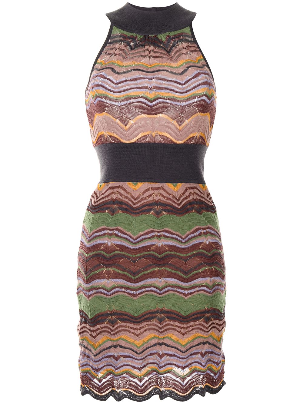 фото Missoni pre-owned wave-pattern sleeveless knitted dress