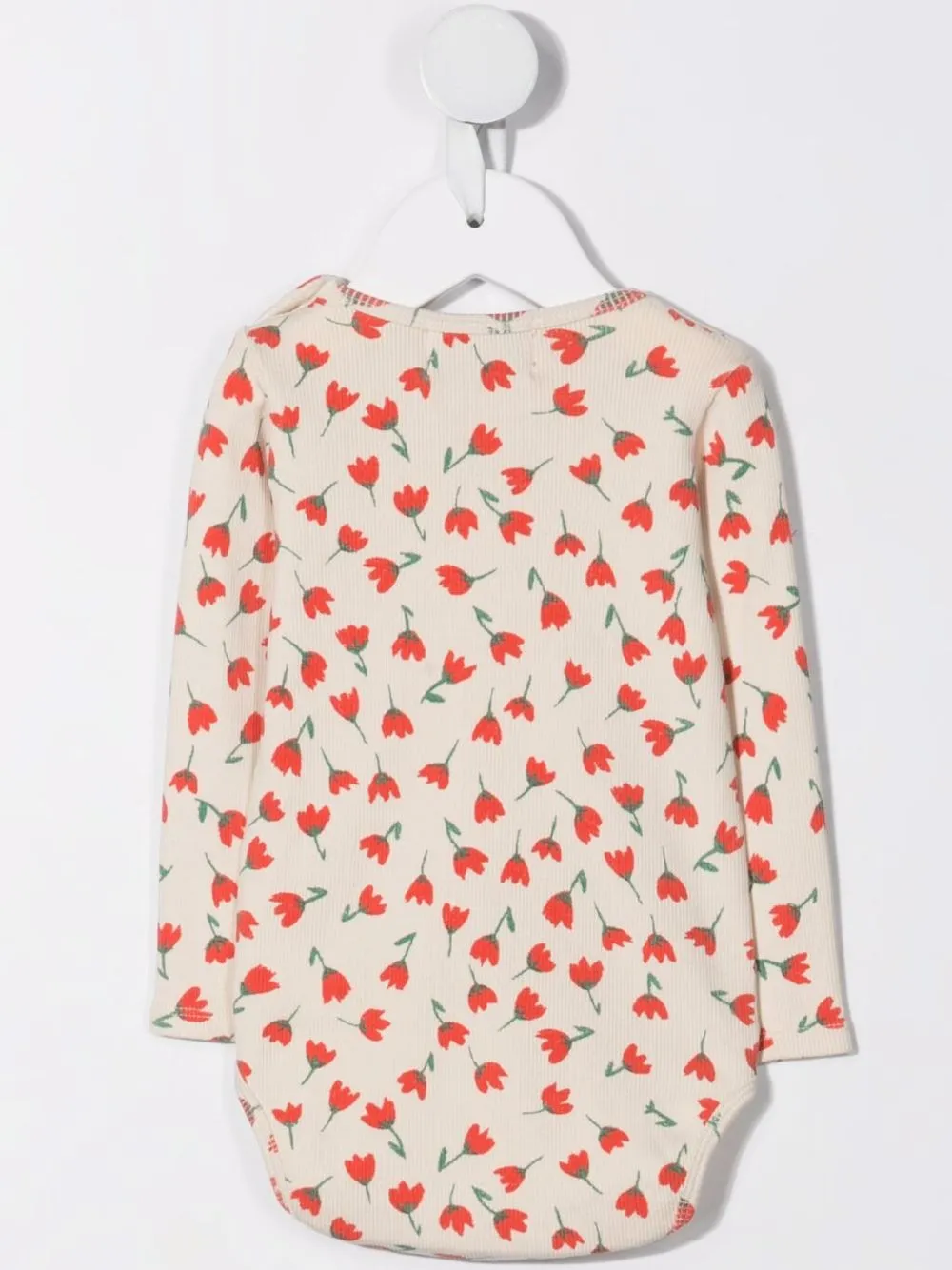Bobo Choses Romper met bloemenprint - Beige
